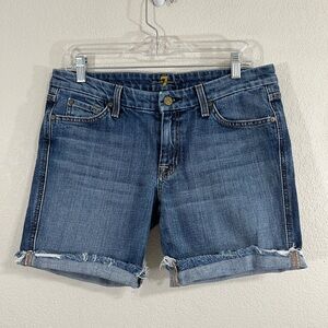 7 For All Mankind ‘A’ Pocket Low Rise Jean Cut-Off Shorts Size 32